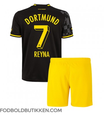 Borussia Dortmund Giovanni Reyna #7 Udebanetrøje Børn 2022-23 Kortærmet (+ Korte bukser)